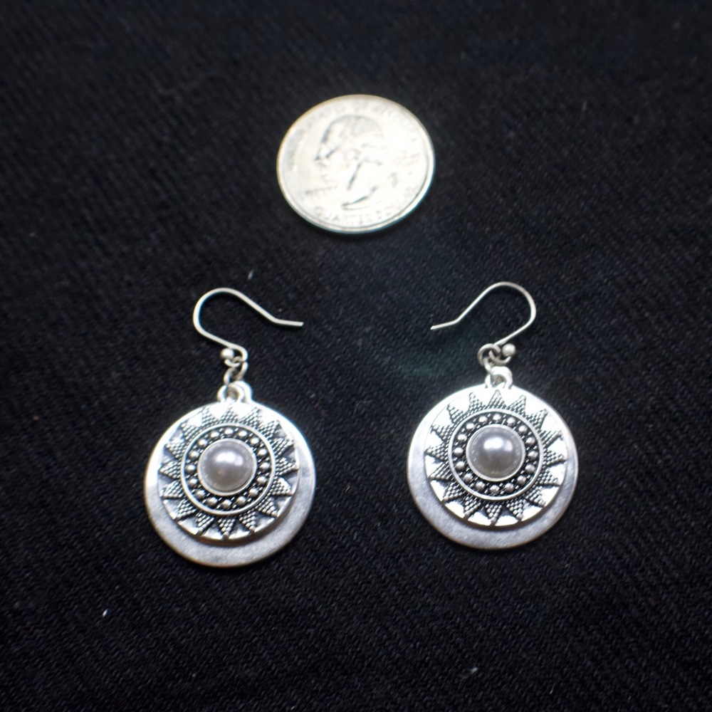 Lucky Brand Silver-Tone Coin Earrings